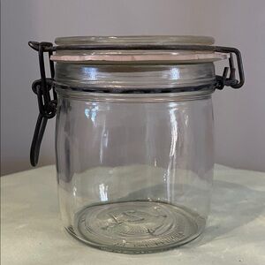 Glass Storage Jar with Metal Clamp